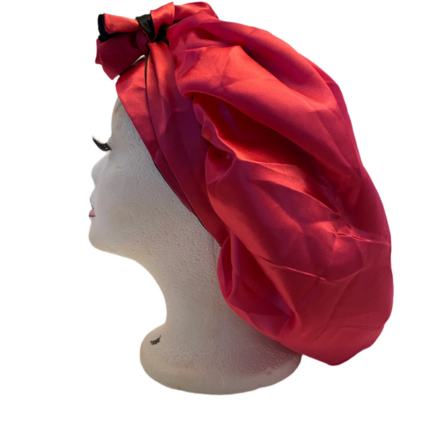 Reversible Double Satin Tie Bonnets