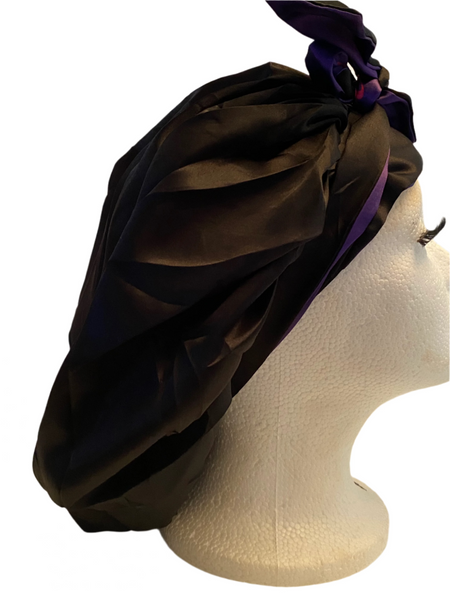 Reversible Double Satin Tie Bonnets