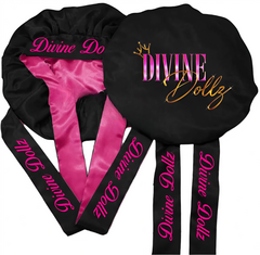 Reversible Double Satin Tie Bonnets