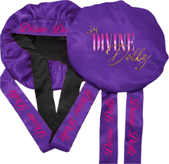 Reversible Double Satin Tie Bonnets