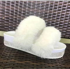 Icy Dollz Luxe Fur Slides Glam Comfort with Sparkling Attitude