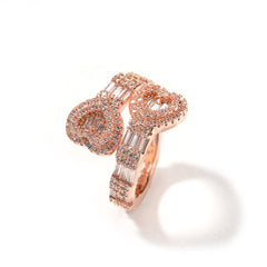 Baguette Heart Cuff Ring Elegant Sparkle with a Loving Twist