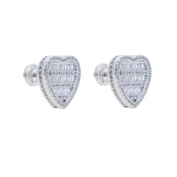 Baguette Heart Earrings Elegant Sparkle with a Loving Touch