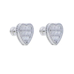 Baguette Heart Earrings Elegant Sparkle with a Loving Touch
