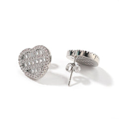 Baguette Heart Earrings Elegant Sparkle with a Loving Touch