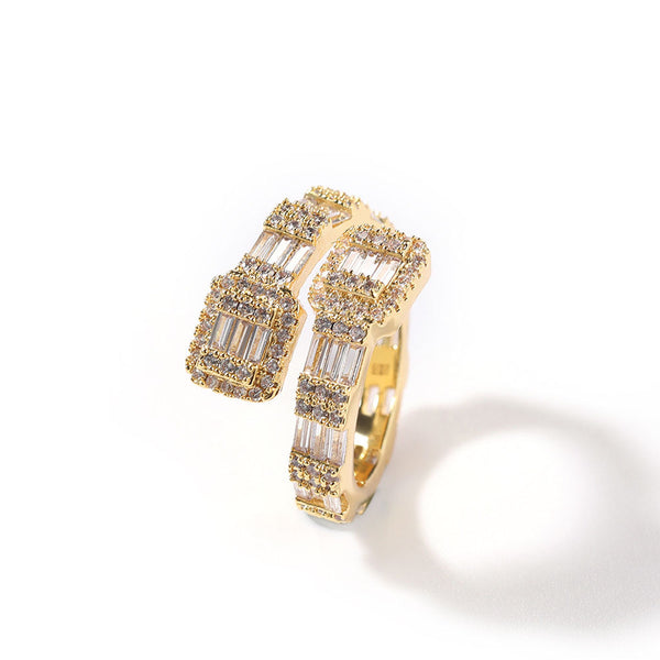 Baguette Cuff Ring Modern Sparkle with Luxe Detail