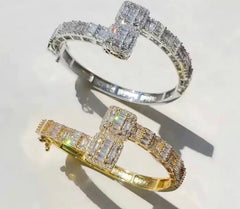 Baguette Cuff Bangle Timeless Shine with Modern Elegance