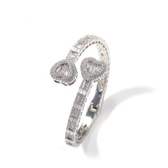 Baguette Heart Bangle Elegant Sparkle with a Touch of Love