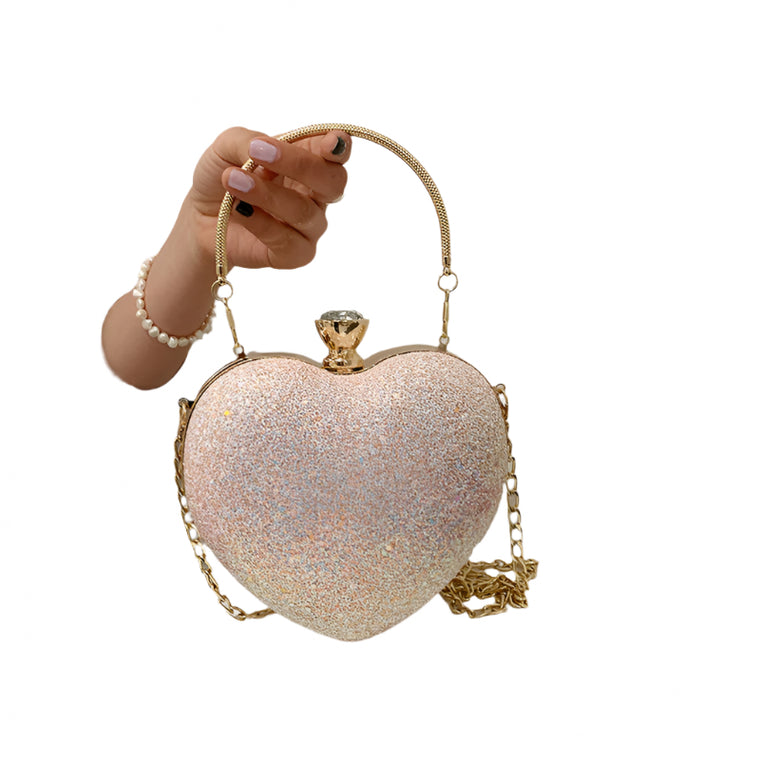 Heart Shape Sequined Purse Sparkle with Every Step