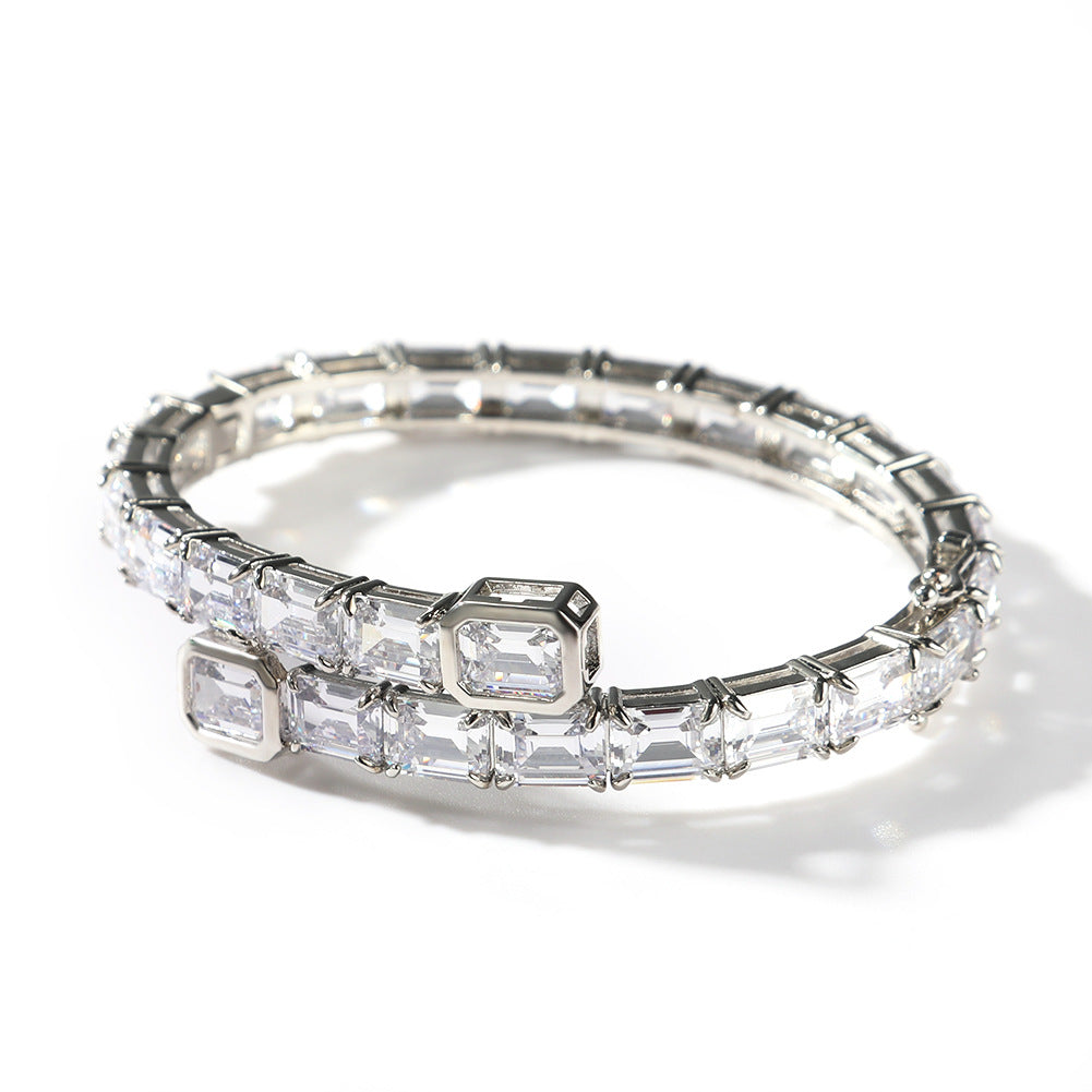 Emerald Cut Cuff Bracelet Bold Sparkle with Timeless Style