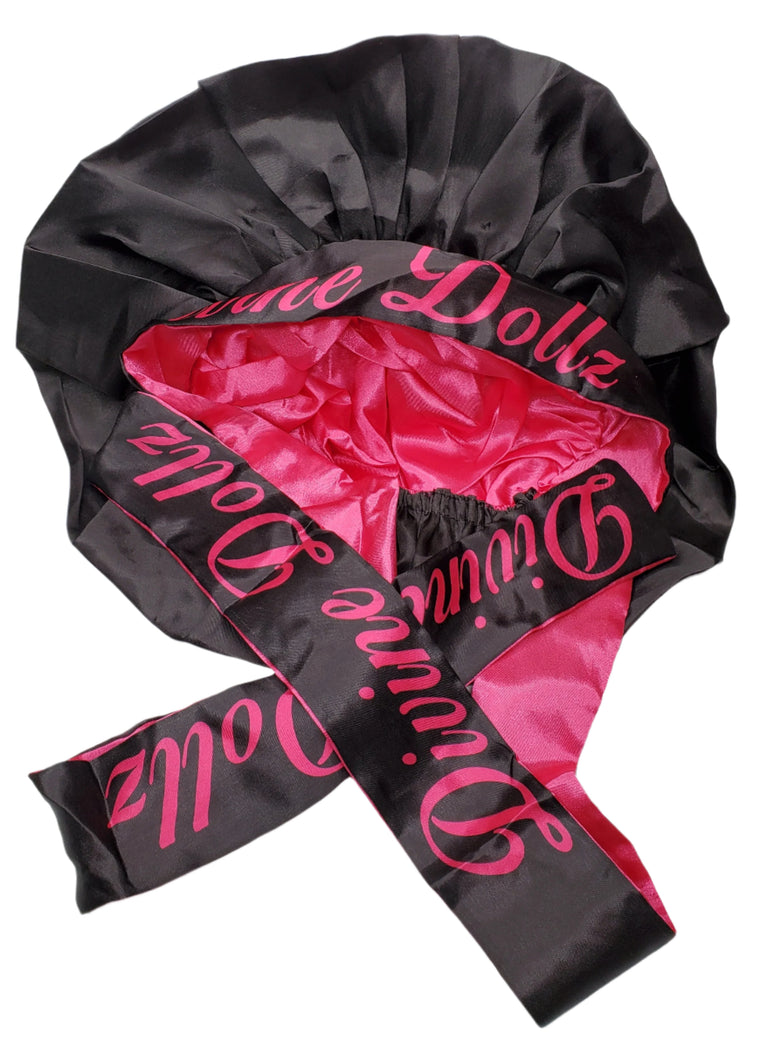 Reversible Double Satin Tie Bonnets