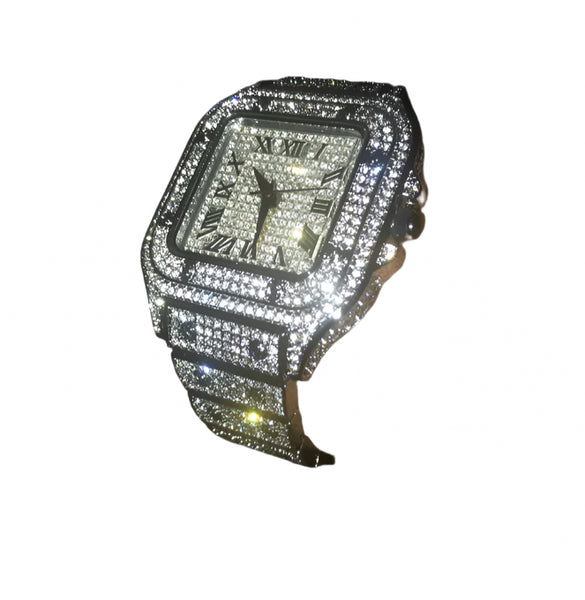 Platinum Frost Timepiece Full Iced Luxury Watch