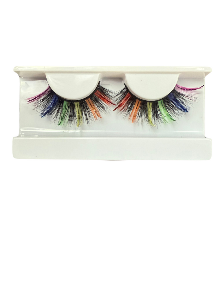 Rainbow Glitter Lashes Bold Colorful Eye Glam