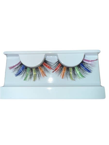 Rainbow Glitter Lashes Bold Colorful Eye Glam
