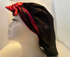 Reversible Double Satin Tie Bonnets