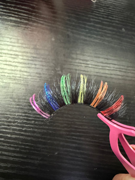 Rainbow Glitter Lashes Bold Colorful Eye Glam