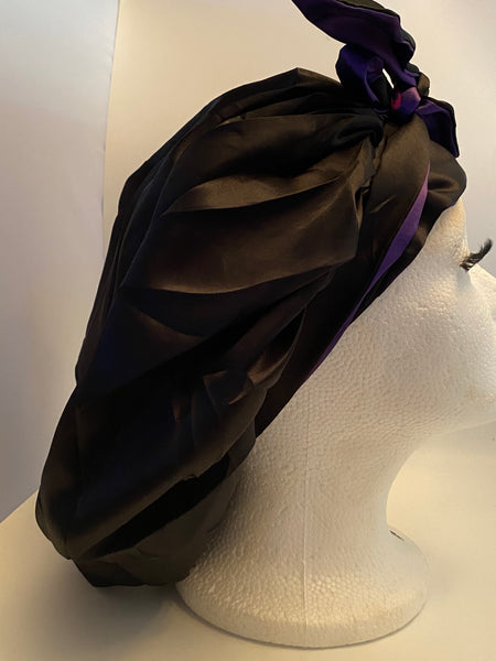 Reversible Double Satin Tie Bonnets