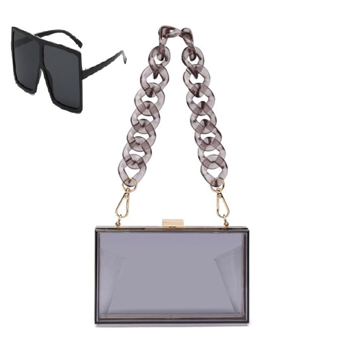 CLEAR PURSE W/ SUNGLASSES SET