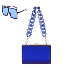 CLEAR PURSE W/ SUNGLASSES SET