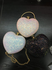 HEART SHAPE SEQUINED PURSE