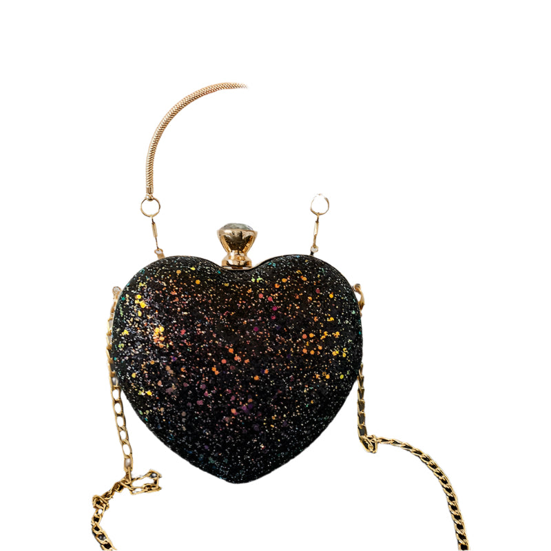 Heart Shape Sequined Purse Sparkle with Every Step