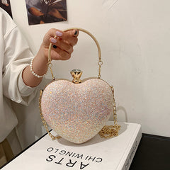 HEART SHAPE SEQUINED PURSE