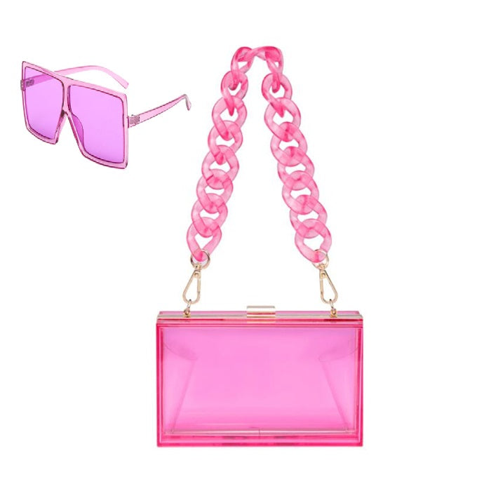 CLEAR PURSE W/ SUNGLASSES SET