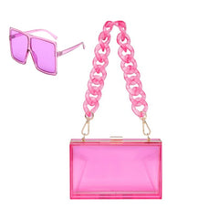 CLEAR PURSE W/ SUNGLASSES SET