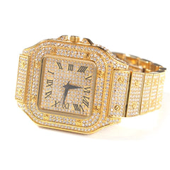 MEN/WOMEN ICED SQUARE FACE WATCH