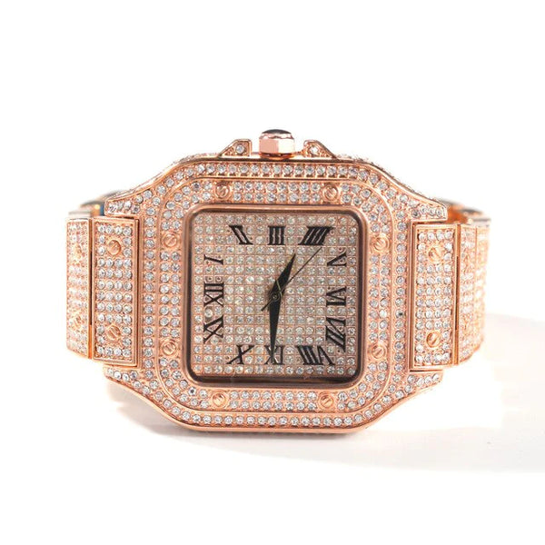 MEN/WOMEN ICED SQUARE FACE WATCH