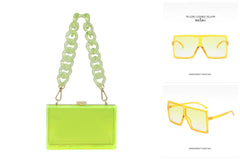 CLEAR PURSE W/ SUNGLASSES SET