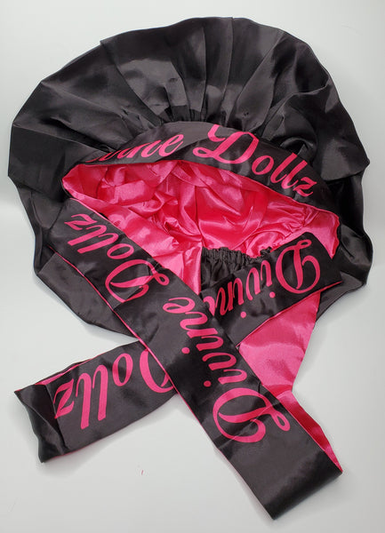 Reversible Double Satin Tie Bonnets