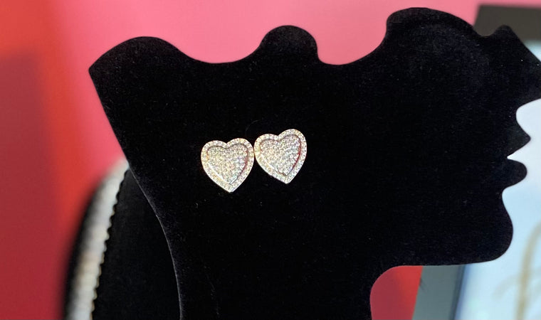 Elegant Heart Earrings Timeless Love with a Touch of Sparkle